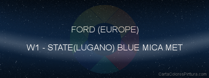 Pintura Ford (europe) W1 State(lugano) Blue Mica Met