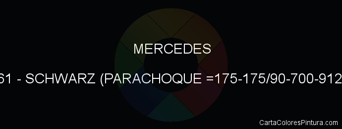 Pintura Mercedes 161 Schwarz (parachoque =175-175/90-700-9120)